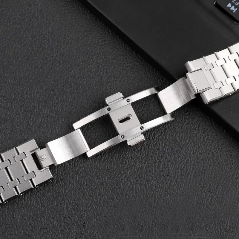 316L Stainless Steel Watchbands For AP 15400 Audemars Piguet Royal Oak GA2100 2110 Strap Men Silver waterproof Bracelet 26mm