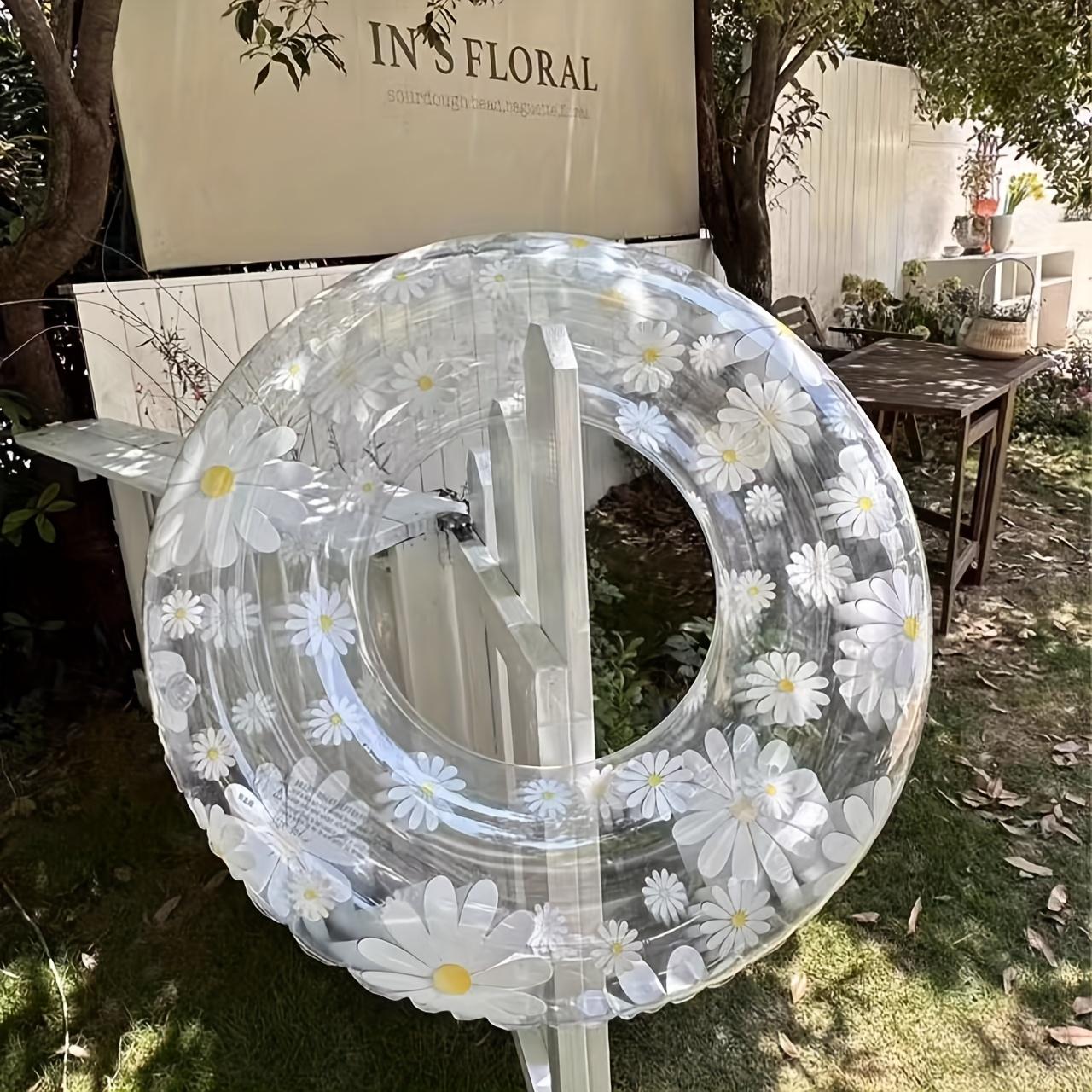 

2026 Daisy Swimming Ring Fresh PVC Inflatable Float for Girls Women Kids Adult Pool Photo Props Water Play Fashion Swimming Gear