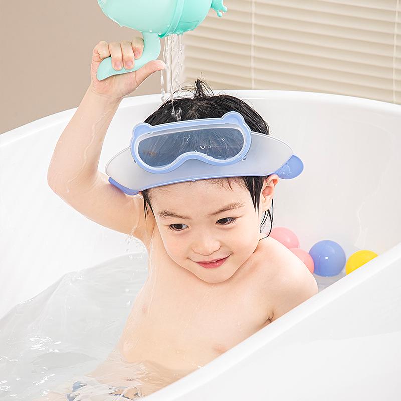 Cappellino per Shampoo Impermeabile a Doppio Strato per Bambini con Protezione per le Orecchie