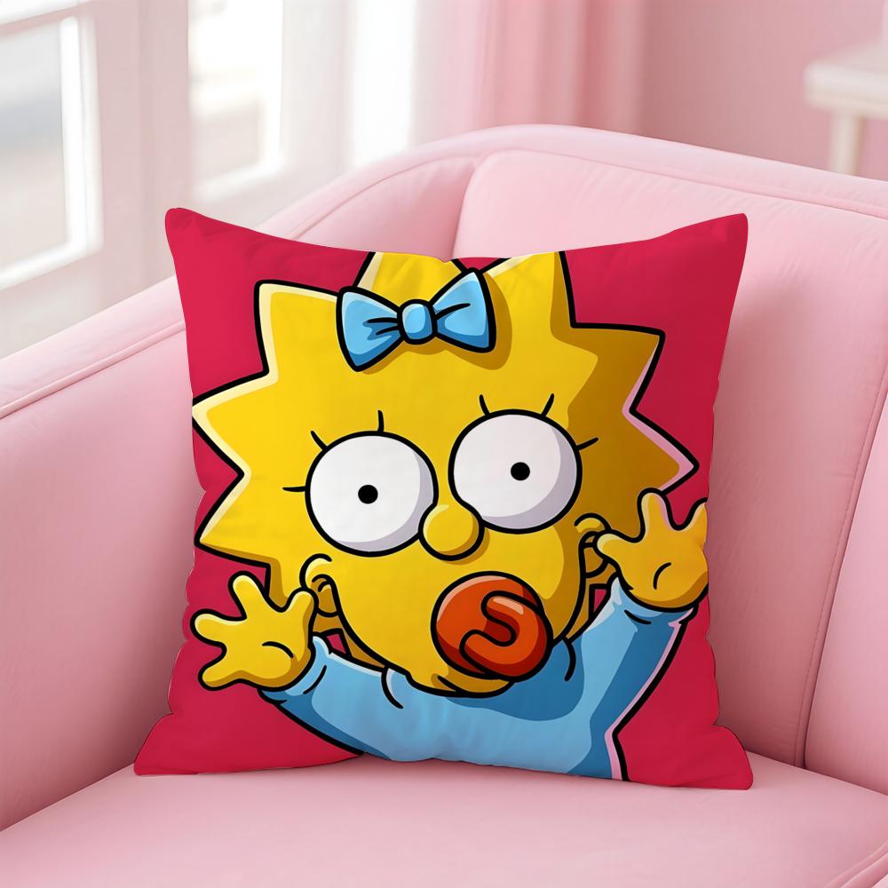 Husa de Pernă Anime S-Simpsons pentru Casă și Mașină, Multi-Scenă - Reversibilă, Moale și Durabilă pentru Utilizare Zilnică
