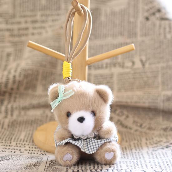 Cute Dress Up Bear Stuffed Bear Pendant Plush Keychain Small for Bag Backpack