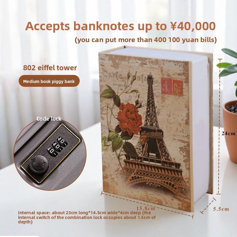 Diversion Book Safe with Combination Lock Money Hiding Box Safe Secret Hidden Metal Lock Box Collection Storage Case