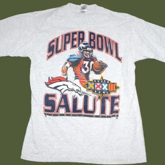 Vtg 90s NFL Denver Broncos Football Super Bowl White Unisex T shirt KH18367 S