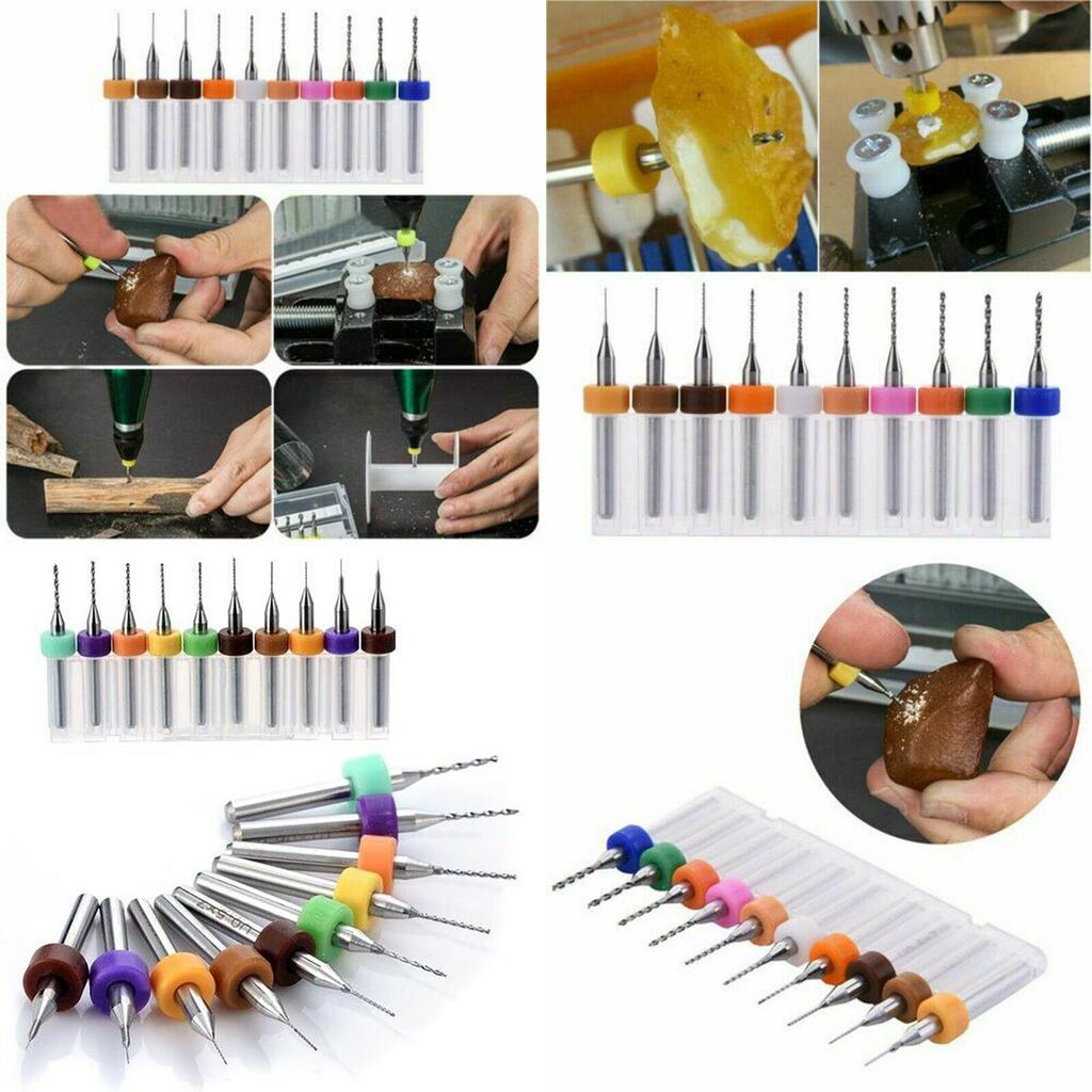 High-quality 10pcs Pcb Carbide Micro Twist Drill Bits Set Perfect For Jewelry Making