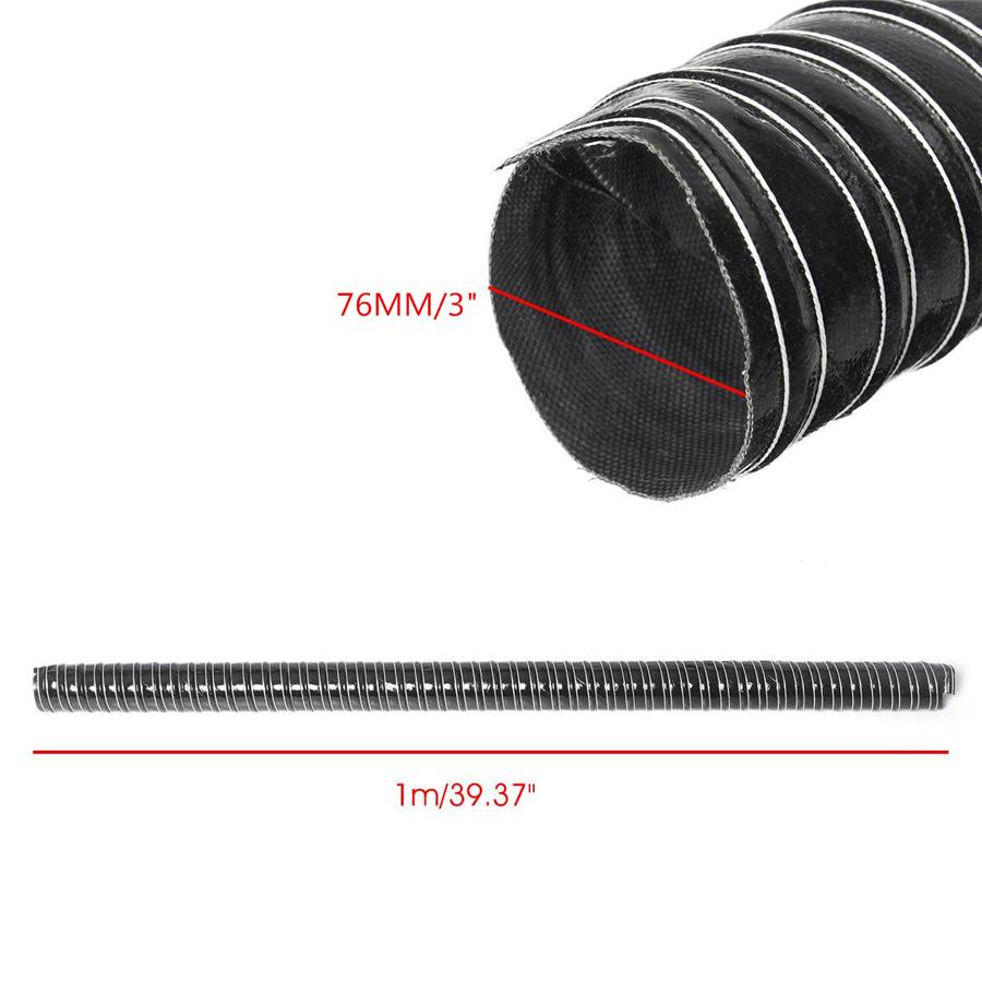 Silicone Air Ducting Flexible Brake Cold Induction Intake Pipe Hose 76mm 1m3.3ft