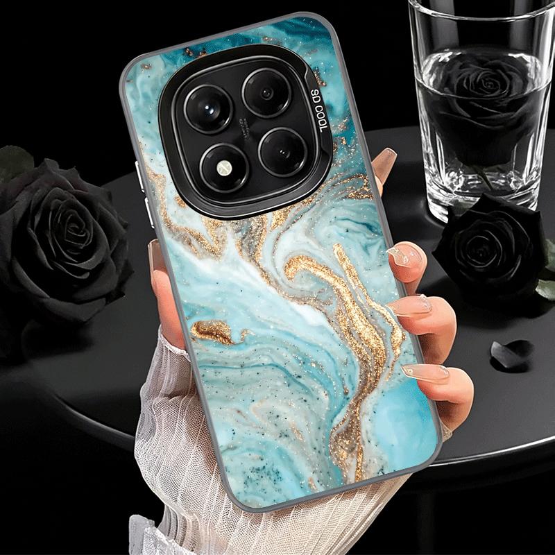 Gold Granite Marble Pattern Soft Phone Case for Xiaomi Redmi Note 13 14 15 Pro Plus 12S 12 11S 11 11T 10S 10 Shockproof Cover Ba