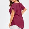 Bluzka damska plus size z dekoltem w serek, rozkloszowanymi rękawami, casualowy top, sukienki damskie plus size, odzież damska plus size, duży rozmiar 4XL 5XL