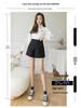 Summer 2024 Women's High Waist White A-line Suit Shorts: Loose, Casual Wide-Leg Design