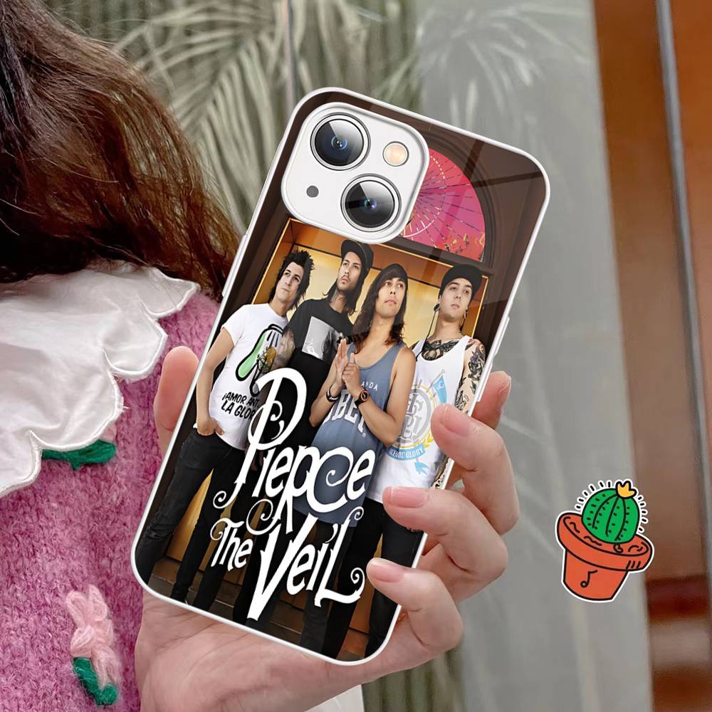 P-Pierce The V-Veil Band Tempered Glass For Iphone 14 13 12 11 Pro Mini XS MAX 14Plus X XS XR Fundas