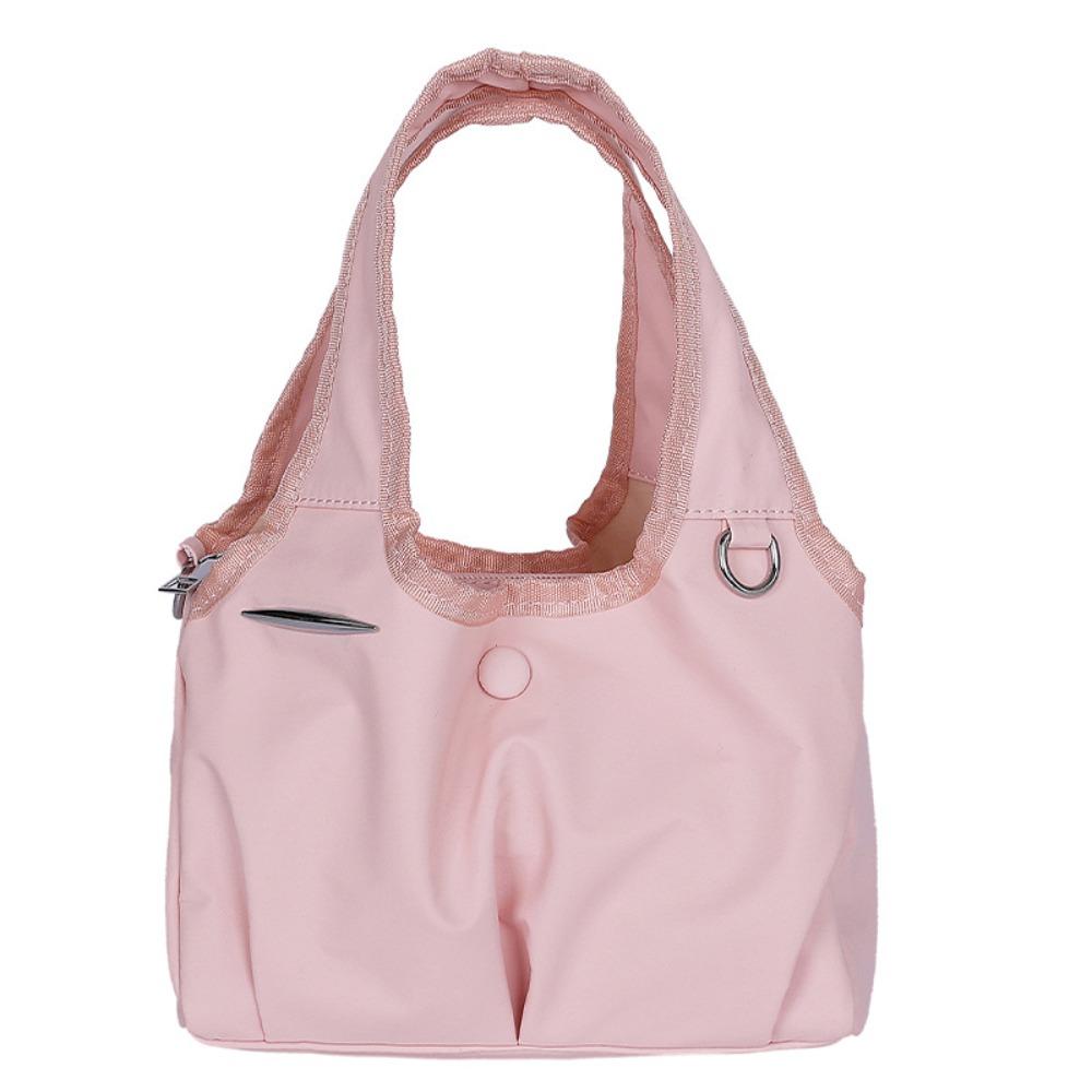

Korean Style Nylon Tote Bag Handbag Shoulder Bag Cute Crossbody Bag Travel рожевий