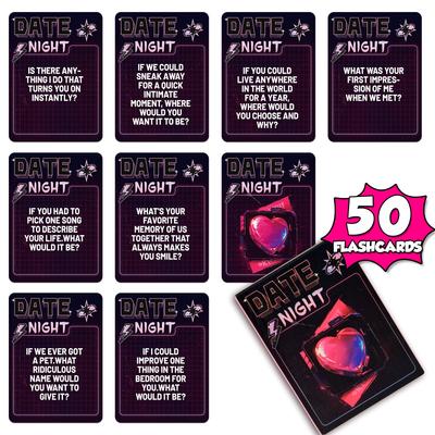 Jeu de Cartes pour Couples Conversation Profonde Questions pour Couples Jeux 50 Feuilles Cartes de Relation Romantique