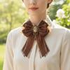 Solid Color Lace Ribbon Bow Tie Enchase Design Decoration Shirt Tie Vintage Lolita Necktie  Men