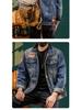 Men's 2025 Spring/Autumn High-End Washed Denim Jacket - Trendy Versatile Workwear Outerwear