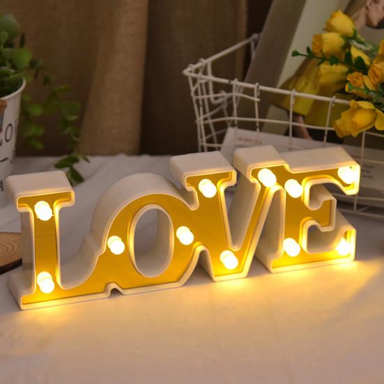 Letter Light Battery Operated Romantic Express Love Props LED Marquee Letters Love Sign Lamp for Wedding