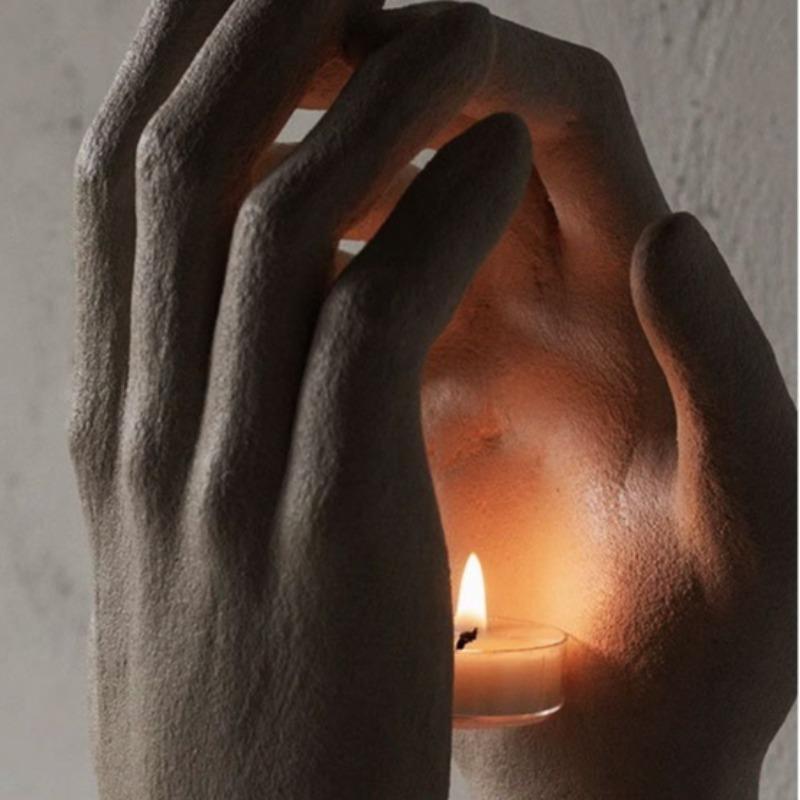Hands Candle Holder Modern Sculpture Candle Holders Elegant Candlestick Aesthetic Decorative Candlesticks Table Decorations