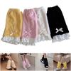 Winter Ruffle Kant Verfraaide Lange Sokken Rekbare Thermische Pluche Beenwarmers Hoezen met Strikken Accent Voor Dames Kousen