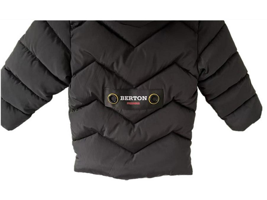 Boys' Winter 2024 Mid-Length Cotton Coat: Korean Style, Thickened, Fleece-Lined, Big Fur Collar, for Small and Medium Children.