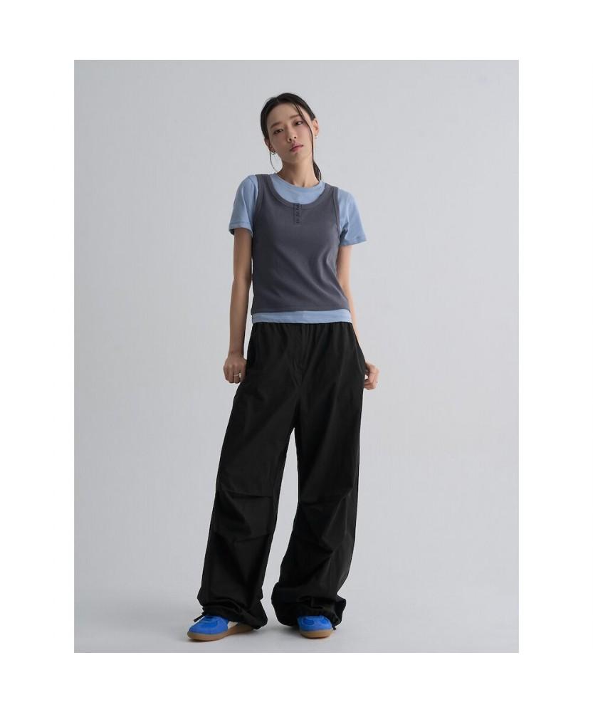 8SECONDS Cotton Blend Peach Elastic Waist Pants Black