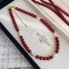 Baroque Freshwater Pearl & Red Agate Beaded Choker Necklace