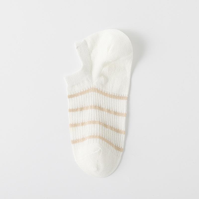 Women's Summer Thin Striped Short Socks Women's Simple Boat Socks Spring and Summer Invisible Socks Summer Shallow Mouth Boat Socks
