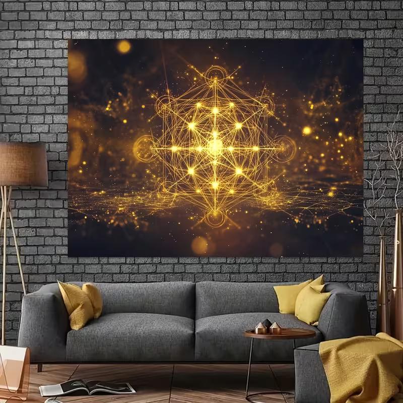 2D Metatrons Würfel Heilige Geometrie Hintergrund Spirituelles Fotoautomaten Banner