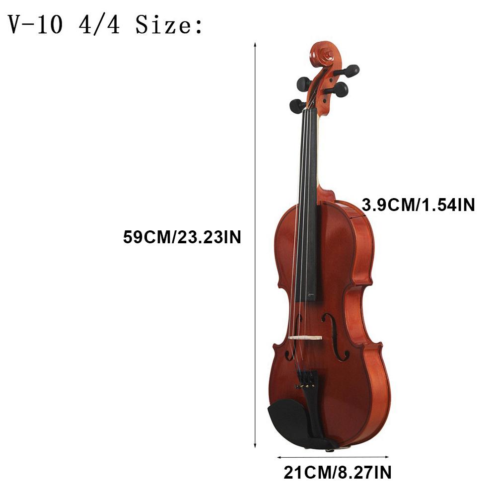Violin 4/4 Full Size Kit With Case Bow Extra Strings Rosin Tuner Full Size Beginner Violin Wood Violin Set For Children & Adult