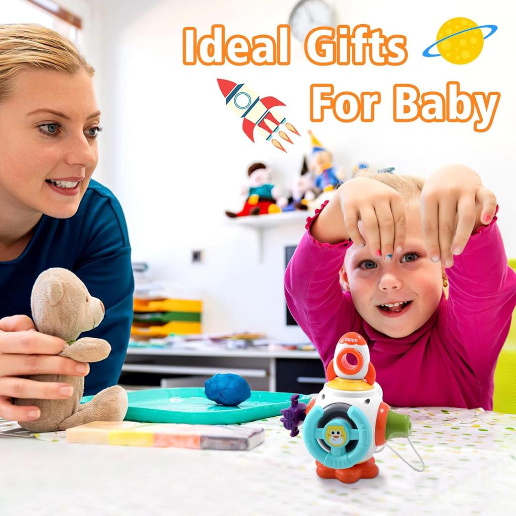 Montessori 6-in-1 Busy Sensory Activity Cube Toy for Babies Aged 1 to 3 Years, Fun Educational and Portable Toy for Home and Travel Early