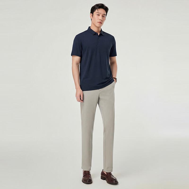 YOUNGOR Men's Business Casual Stretch Polo Shirt
