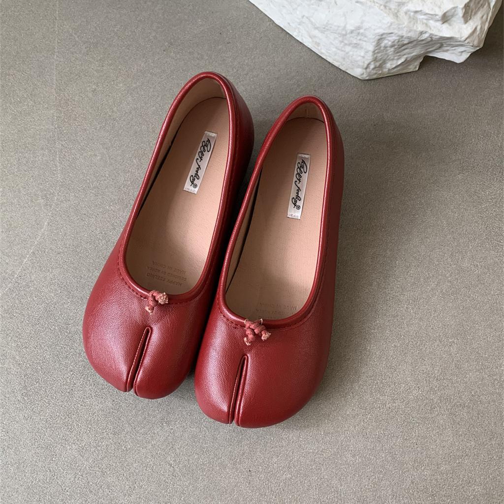 Fashion Bailamos Brand New Split Toe Flats Ballet Shoes Tabi Ninja Women Casual Shoes Woman Slip On Loafers Soft Bottom Moccasins Mujer