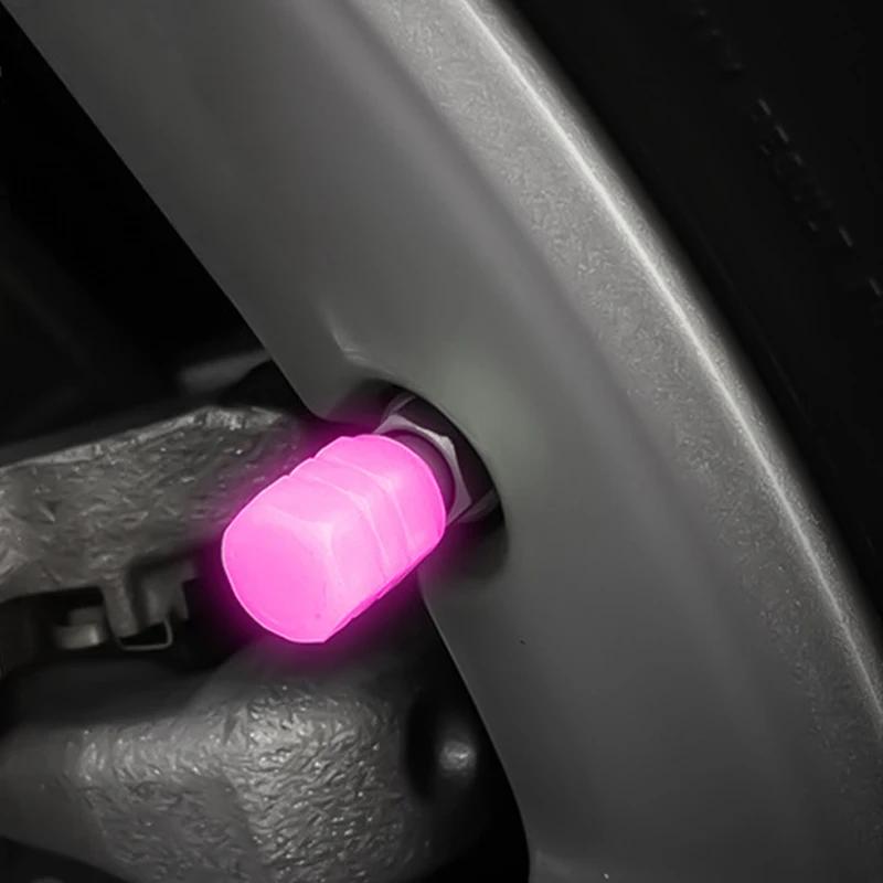 20Pcs Colorful Mini Luminous Car Tire Valve Caps Glowing Valve Cover Car Tire Wheel Hub Styling Decoration Auto Tyre Accessories