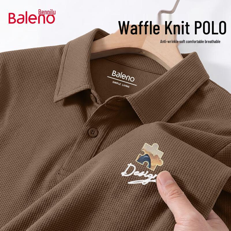 Baleno Men s JPB Print Waffle Knit Polo Shirt M