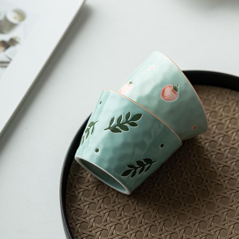 Japanese Style Ceramic Teacup Creative Handmade Household Personal Cup Simple Teacup Office Kung Fu Master Cup Teaset New