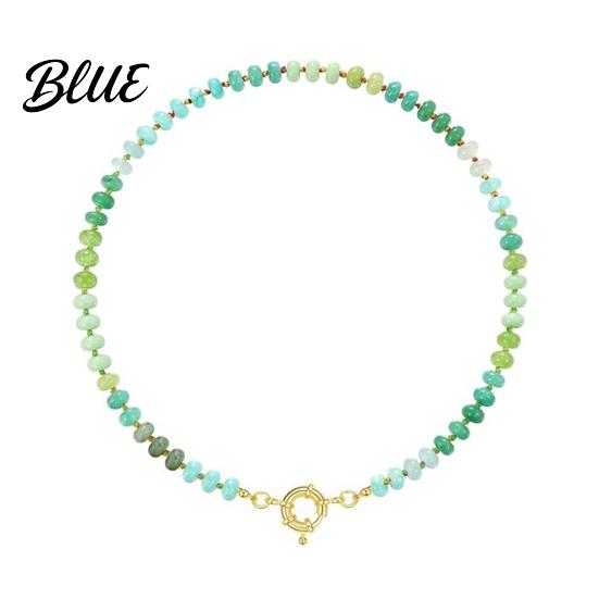 Exquisite Design Necklace Stone Beads Colorful Beaded Choker Boho Summer