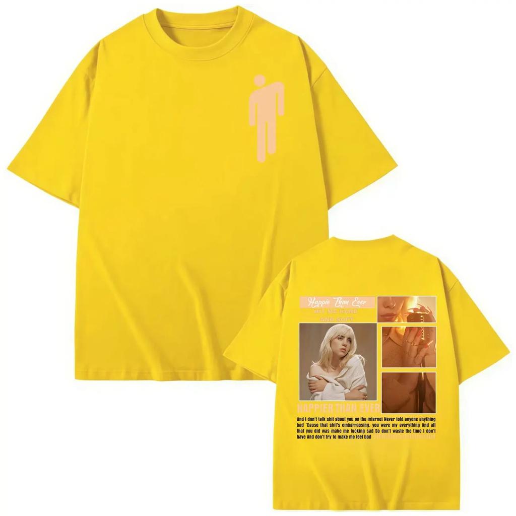 Billie Eilish Hit Me Hard and Soft Album Poster Graphic Print TShirts Men Women Fashion Cotton Tees Y2k Fashion Oversized Tops