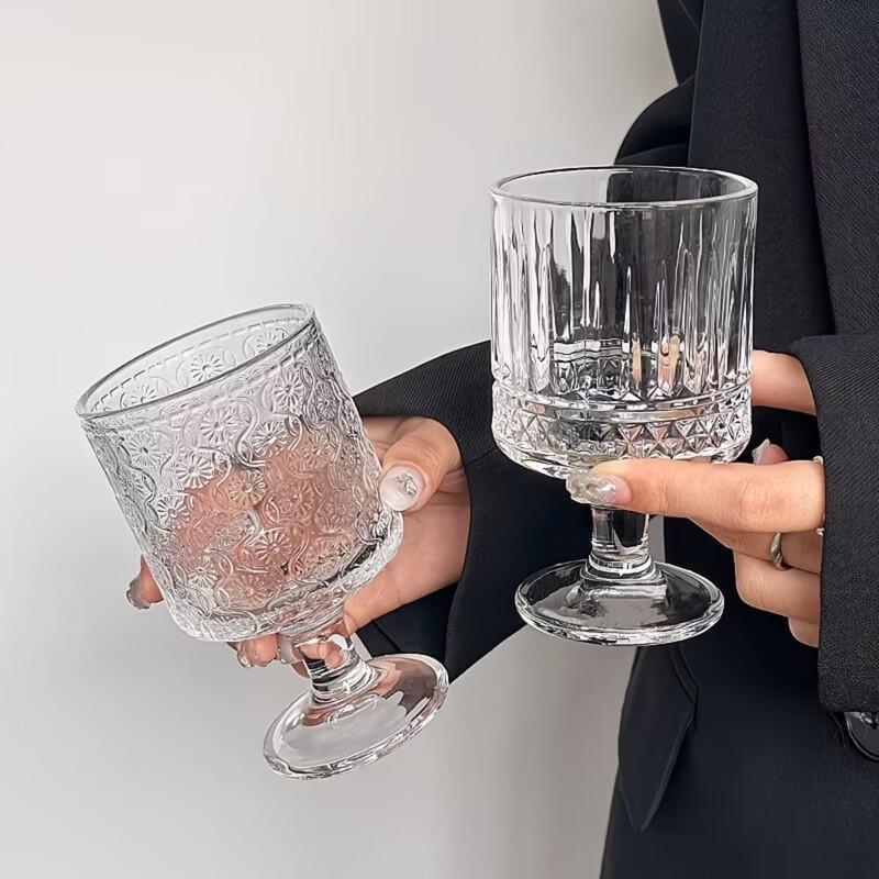 Ins Style Striped Tall Glass