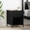 Nightstand Black Oak Effect 40 X 42 X 50 Cm Wood Based Panel