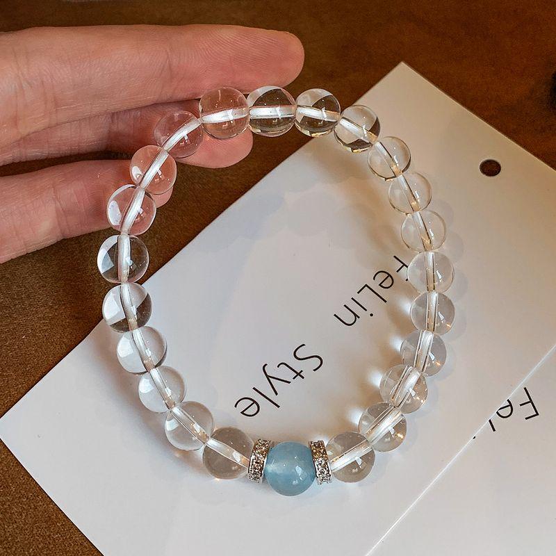 

White Crystal Natural Aquamarine Bracelet for Women Accessible Luxury Exquisite Fashion 2025 Super Hot Xuanxue Wangcai Bracelet Ornament [Hand circumference 14-17cm]]