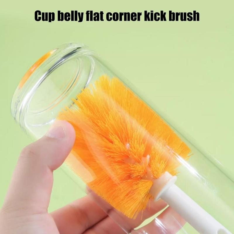 2Pieces MultiFunctional Cup Scrubber Brush Long Handle Dish Cup Brush for Feeding Bottle Mug Cup Cleaning Kitchen Tool