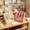 [J] 1Pcs Miniature Desktop Storage File Basket For 1/12 Dollhouse Mini File Cabinet Scene Playhouse Toy Ornament