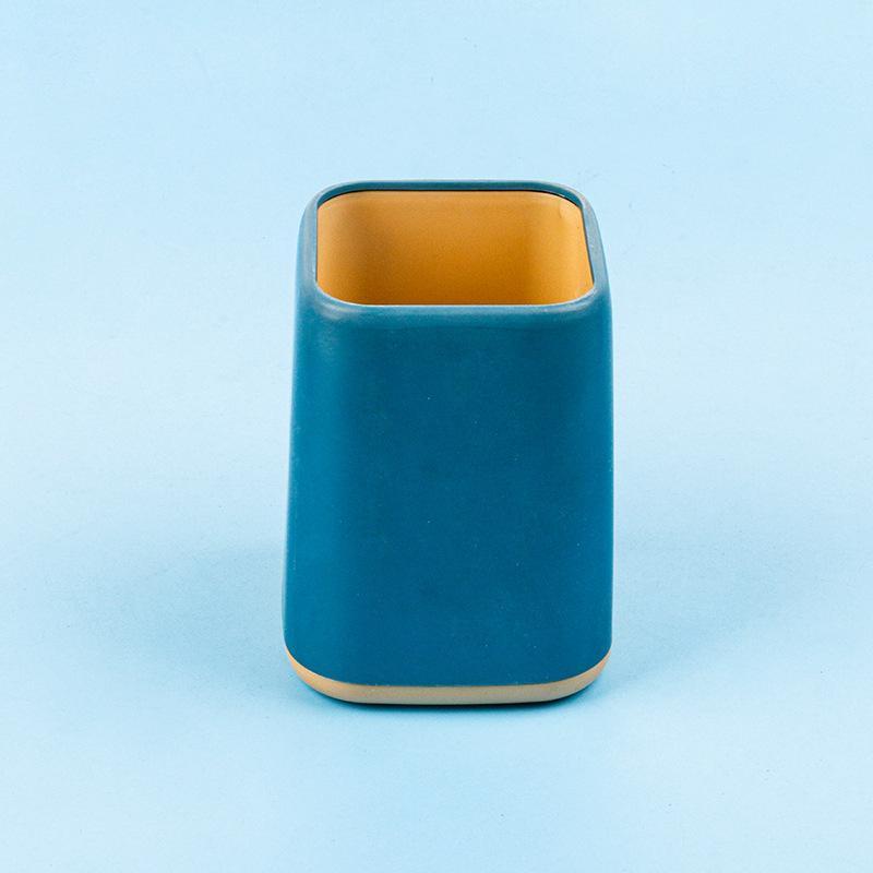 Kawaii Desktop Storage Organizer Simple Plastic Pen Holder Stationery Box for Home Office School Student Use