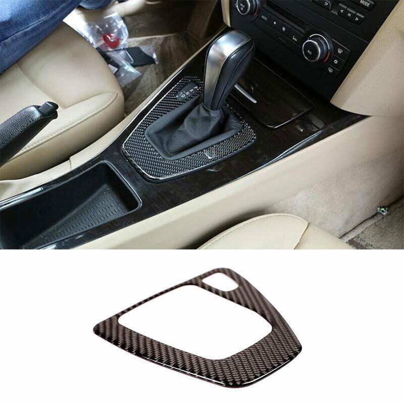 For BMW 3-Series E90 2005-2012 Real Carbon Fiber Console Gear Shift Cover Trim