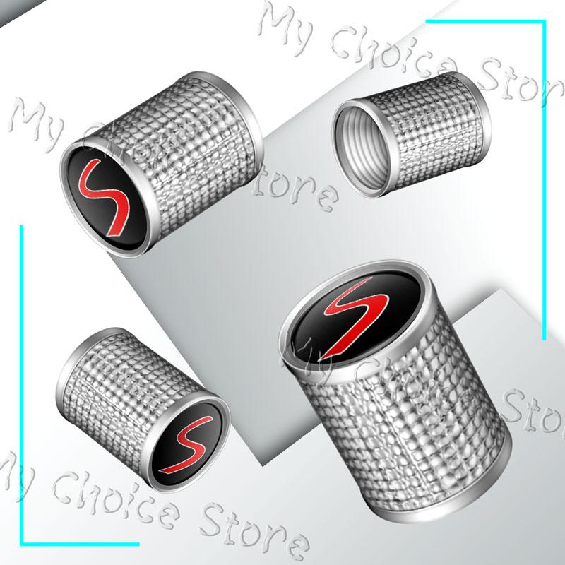 4Pcs/set Metal Alloy S Emblem Car Wheel Tire Valve Stem Caps For Mini Cooper S Logo John Cooper Works R55 R53 R52 F55 F54 F60 Rdxzk11