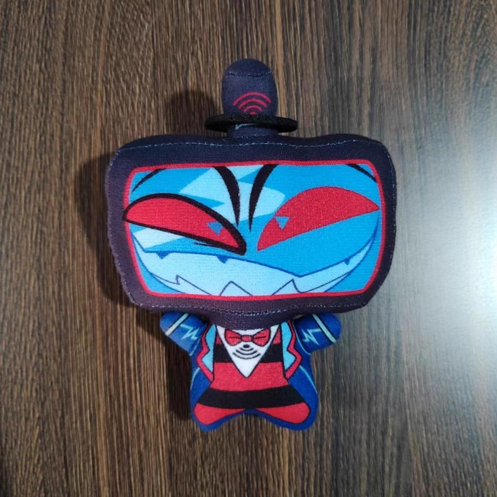 Stuffed 10cm Hazbin VOX Plushie Doll Cartoon Hotel Alastor Lucifer Plush Figures Toys Keychain Decorative Pandents Holiday Gifts