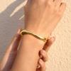 Stainless Steel Bracelets Set Gold Plated with Irregular Metal Cuff Delicate Chains Minimalist Layering Jewelry for Women