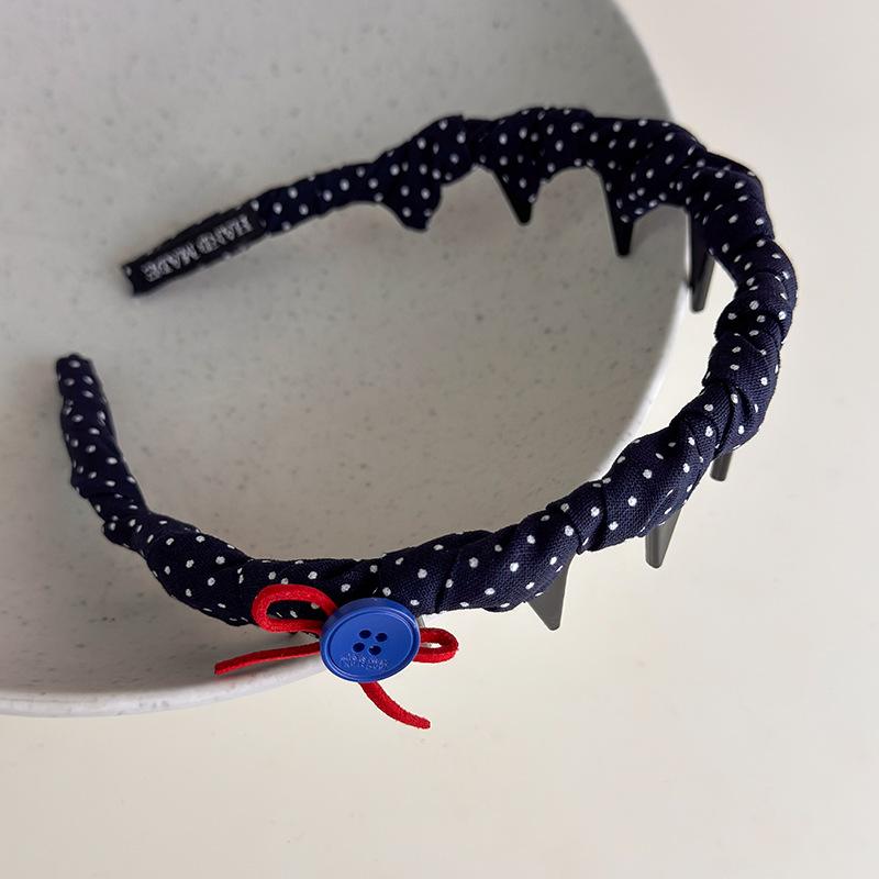 Vintage Headbands for Women British Style Toothed Non-slip Hair Bands Red Bow Blue Hair Hoop Hairband Face Wash Hair Accessories