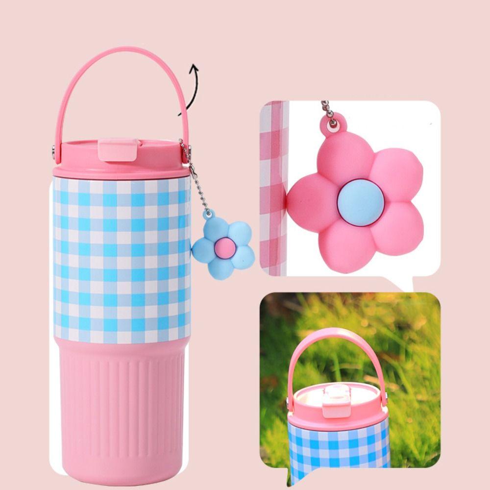 304 Stainless Steel Cold Drink Tumbler Portable with Drinking Straw Thermo Water Bottle 710ML Large Capacity Leak Proof