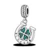 925 Silver Four Leaf Clover Pendant Green Lucky Charm Beads DIY Jewelry for Women Bracelet Making Diy