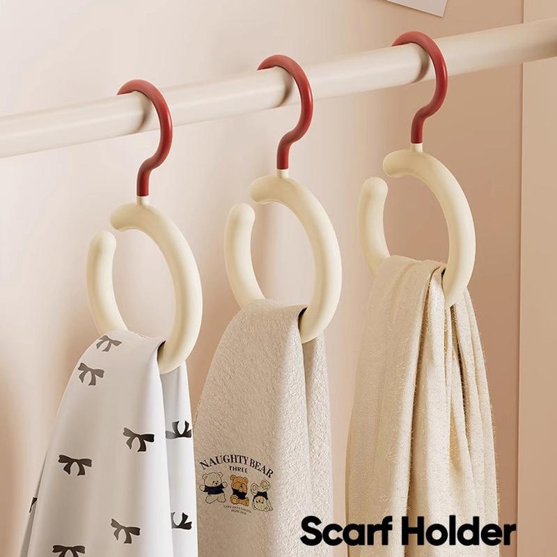Dopamine Hook Clothes Hanger 1/5pcs - Rotating Scarf Hat Bag Organizer, Non Perforated Silk Display Stand