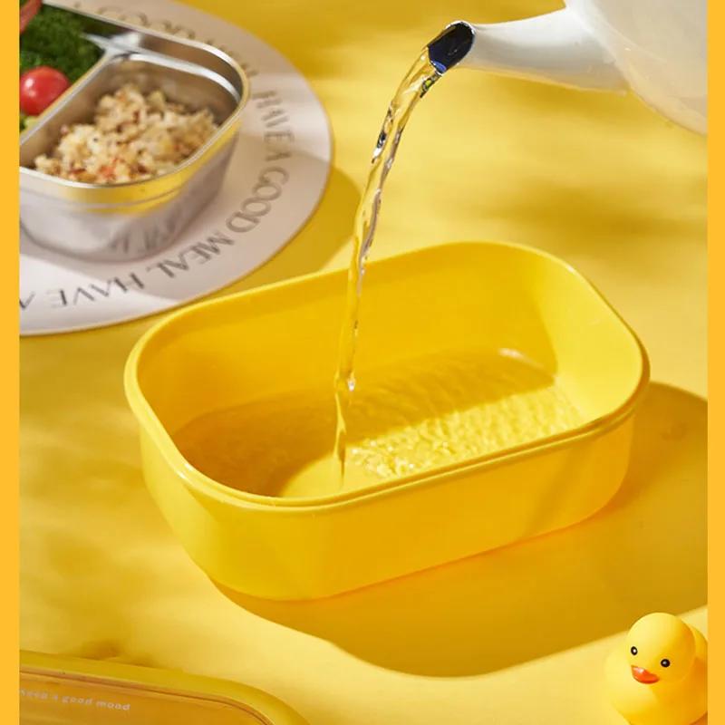 1000ML Stainless Steel Insulated Lunch Box for Kids Aldult Cute Bento Box Compartment BPA Free Food Container Outing Tableware