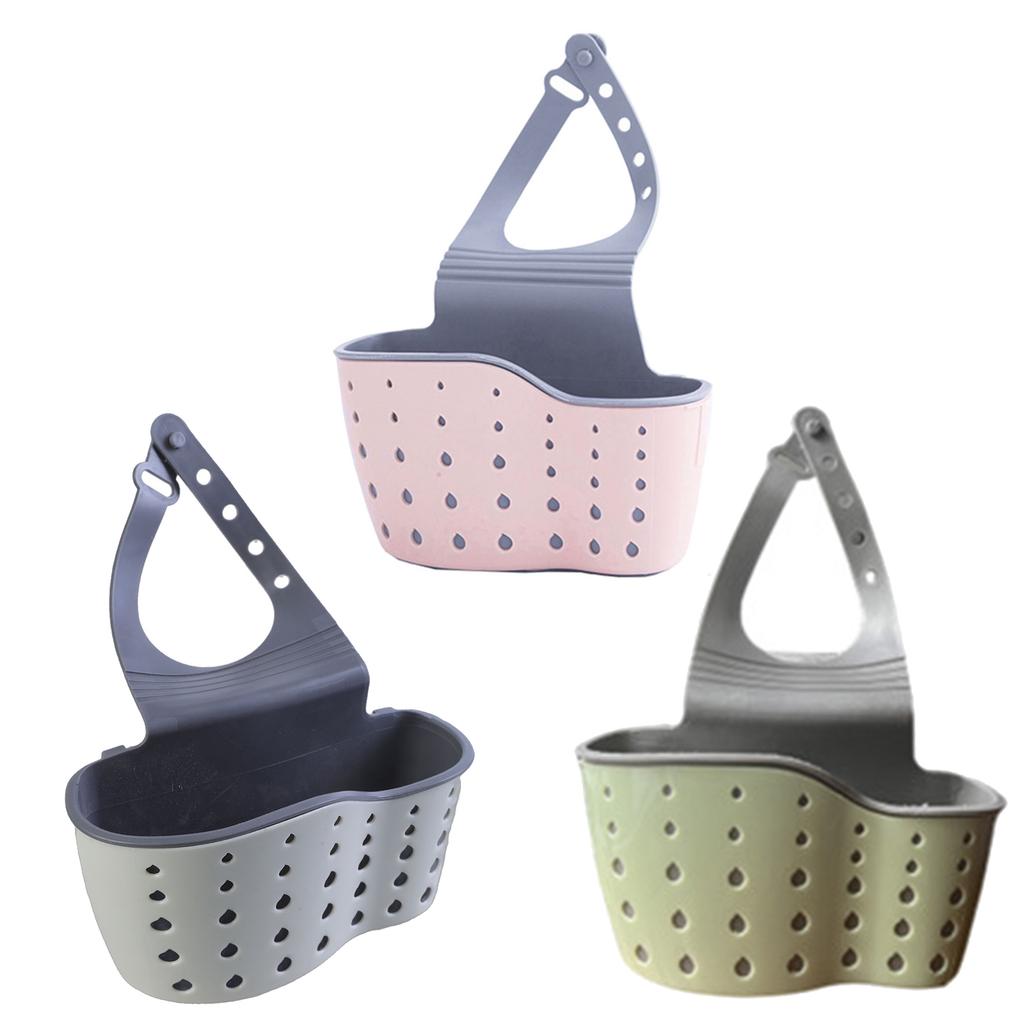 Double Layer Sink Strainer Basket Cleaning Tool Holder Hanging Faucet Sponge Shelf with Drain Holes Kitchen Accessories